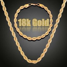 Yun brocade mens 3mm necklace bracelet simple hip hop gold-plated twisted rope chain