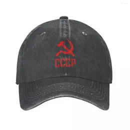 Ball Caps 2024 CCCP Soviet Union Washed Cotton Baseball Cap Snapback Hats Men Women Russia Army Spring Summer Casual Casquette