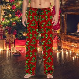 Men's Sleepwear Christmas Mens Pajama Pants Xmas Reindeer Straight Trousers Year Red Sweatpants Male Vantage Home