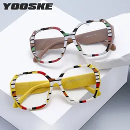 Sunglasses Frames YOOSKE Eyewear Mirror Striped Large Frame Anti Shape Blue Light Flat Glasses Fashionable Lightweight