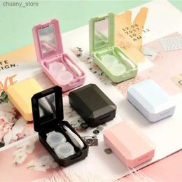 Sunglasses Cases Contact lens Case Simple Lens Case with Stick Combination Box Mirror Set Colour Case Eyewear Container Lovely Beauty Pupil Box Y240416