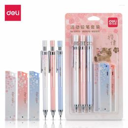 3PCS/BOX Gift Set Deli Mechanical Pencil 33125 Include 3 Box Leads 0.5mm Auto Colours Top Brand