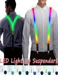 1PCS Printed LED Suspenders Men 3 Clipson Braces Vintage Style Mens Suspender For Trousers Husband Male For Skirt for Party T20064526472
