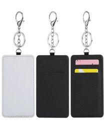 Sublimation Keychain Wallet Holder Sundries PU Leather ID Badge Card Holders Blocking Pocket for Offices School ID Driver Licence2074328