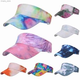 Visors Tie Dye Hat For Women Adjustable Sun Hat Baseball Caps Beach Hip Hop Hat Sun Visor Protection Hats For Men Y240417