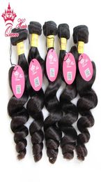 Queen Hair Products 100 Unprocessed Virgin Hair 5pcs Peruvian Loose wave Weft 12 28 in our stock DHL 5046796