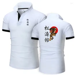Men's Polos Sokan Karate Cotton Polo Shirts For Men Casual Solid Color Slim Fit Mens Summer Fashion Printing Brand Clothing