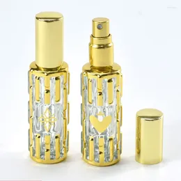 Storage Bottles 15ml Mini Glass Spray Bottle Perfume Empty Cosmetics Cute Alcohol Refillable Atomizer Portable Gold Sprayer Travel Small