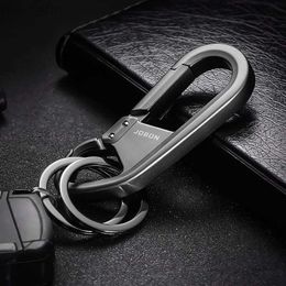 Keychains Lanyards Men Metal Car Key Chain Key Ring Waist Hanged Key Holder Fashion Women Keychains with Two Rings d240417