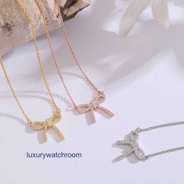 Simple Luxury Tiffenny Brand Pendant Necklace T Jia Di Boutique Jewellery Valentines Day Gift Butterfly Festival Design Sense Temperament