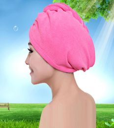 2020 Microfiber Quick Dry Shower Hair Caps Magic Super Absorbent Dry Hair Towel Drying Turban Wrap Hat Spa Bathing Caps1189915