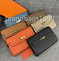 Togo Cowskin Designer Purse woman Wallets Clutch Handbag Silver Gold Buckle Card holders fashion Genuine leather With box Serial N5316795