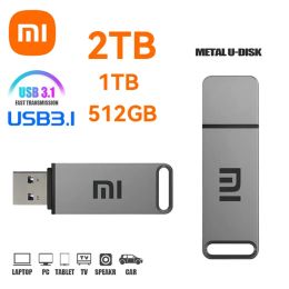 Drives XIAOMI USB 3.1 2TB Super Mini Metal USB Flash Drive Mutual Transmission Portable Waterproof High Speed 512GB 1TB USB Memory