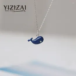 Pendant Necklaces YIZIZAI Cute SilverPlating Blue Whale Necklace For Women SilverWomens Girls Chain Gift Fashion Jewellery