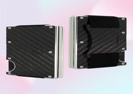 Carbon Fibre Money Clip Card Holder Wallet Aluminium Credit Cards Mens Wallet RFID Minimalist Slim Business ID Holders OEM9114071