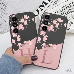 Cell Phone Cases Letter Flower Phone Case For Samsung Galaxy S23 S 23 Plus Shockproof TPU Bumper Soft Silicone Cover For Samsung S23 Ultra Fundas