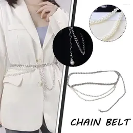 Belts Women Belt Pearls Splicing Woman For Jeans Vintage Fashion Leisure Designer High Quality Chain Girls J4I6