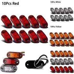 New 10PCS Universal Warning Lights Diode Light 12V 24V Trailer Truck Semaphore Yellow White Red LED Side Marker Lamp Accessorie