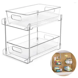 Table Mats Slide-Out Storage Container Multipurpose 2 Tier Cabinet Space Saving For Kitchen Pantry Office Desktop