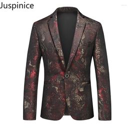 Men's Suits Spring Autumn Printed Suit Jackets Fashion Slim Handsome Loose Casual High Street Jacket Men Tops Blazers Male Clothes