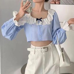 Women's Blouses Korean Fashion Kawaii Shirts Women Harajuku Long Sleeves Top Indie Aesthetic Clothes Outfits Blouse Streetwear