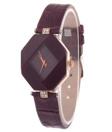 Ladies Fashion Rhinestone Watch Women Leather Band Analogue Quartz Wrist Watches Female Diamond Clock Relogio Feminino P25 Wristwatc8428318
