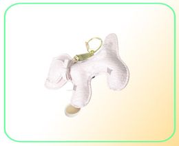 Cute Dog Design Grid Print Car Keychain Bag Pendant Charm Jewellery Flower Key Ring Holder for Women Men Fashion PU Leather Animal T2925521