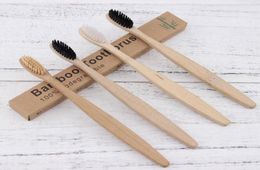 MOQ 20pcs Natural Pure Bamboo Toothbrush Portable Soft Hair Tooth Brush Eco Friendly Brushes Oral Cleaning Care Tools1912897