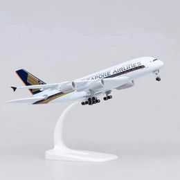 Metal Aircraft Airliner Model 20cm 1 400 Singapore Airlines A380 Metal Replica Alloy Material Aviation Simulation Toys Boy Gift 240417