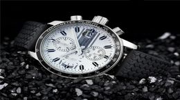 high quality men Chronograph wristwatches white dial rubber band watches 5302734700