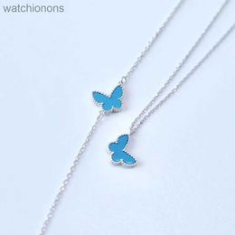 Luxury Top Grade Vancelfe Brand Designer Necklace Butterfly Necklace 925 Sterling Silver Plated 18k Gold v Small High Quality Jeweliry Gift