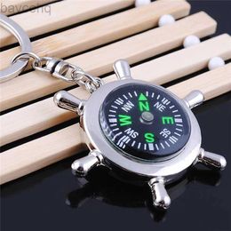 Keychains Lanyards New Helmsman Compass key Keychain Top Quality Fashion Key Chain For Lettering Men Women Best Birthday Valentines Day Gift d240417