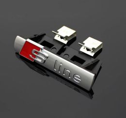 1 pcs S LINE Metal 3D Car Front Hood Grill Badge Grille Emblem Logo Race for Audi A1 A3 A4 A5 A6 A7 A8 Q3 Q5 Q7 TT1925121