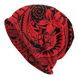 Berets Samoan Fashion Thin Hats Hawaiian Polynesian Tribal Red Print Bonnet Special Skullies Beanies Caps