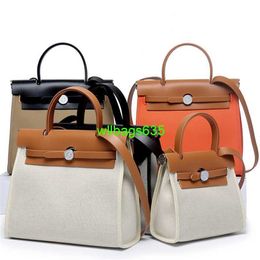 Trusted Luxury Totes Ky Cloth Handbag New Cowhidecanvas One Shoulder Handheld Crossbody Bag High End Commuter Tote Genuine Leath have logo HBW7B3