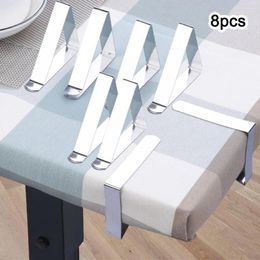 Table Cloth 8pc Stainless Steel Tablecloth Clamps Clips Holder For Party Wedding Promenade Picnic Cover Decor