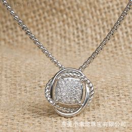 Designer David Yumans Yurma Jewelry Bracelet Square 11mm Small Pendant Necklace Stainless Steel Chain Popular Classic Twisted Thread Pendant