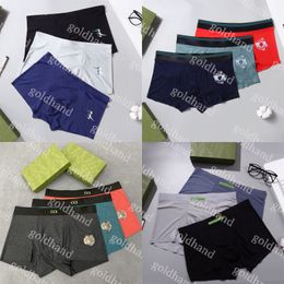 Ice silk Mens Underpants Fashion Brand Breathable Boxers Sexy Male Underwear Briefs With Box