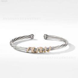 2024 Designer David Yumans Yurma Jewelry Bracelet Xx Fashion Popular 5a Zircon Twisted Wire Open Bracelet