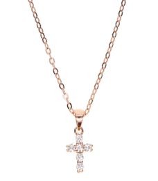 high quality gold filled 925 sterling silver pave tiny cute cross pendant chocker necklace designer necklace for women4968495