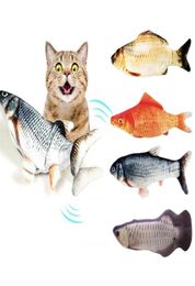 Electric Fish Cat Toy Realistic Plush Moving Wagging Fish Cat Toys Simulation Interactive Cat Kitten Toys for Indoor Cats Pets Kit4393403