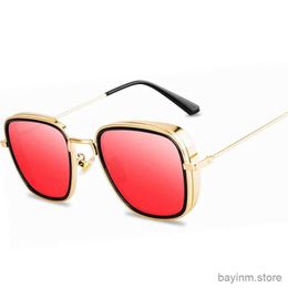 Sunglasses 2024 Brand Design Steam Punk Men Sunglasses Gafas De Sol Fashion Mens Driving Metal Sun Glasses Fishing Travel Eyewear