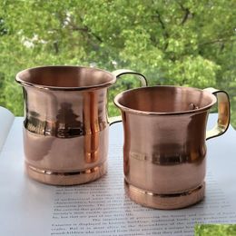 Mugs Pure Copper Cup Mug Moscow Me Milk Beer Cups Handcrafted Drinkware Tableware 231023 Drop Delivery Home Garden Kitchen Dining Bar Dhpdu