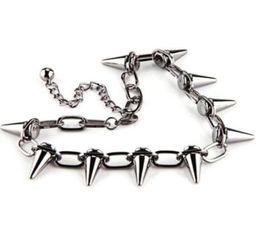 Vintage Silver Spikes Studs Rivets Punk Goth Necklace Pendant Charms Choker Collar Necklace Jewelry Fashion DIY Women Gifts4239243