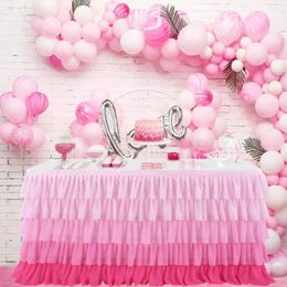 Tulle Table Skirt Tutu Tablecloth Tableware for Baby Shower Birthday Party Decorations Banquet Wedding Home Party Table Supplies 240318