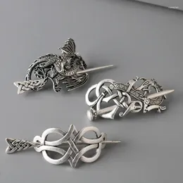 Party Supplies Viking Hairpin Celtics Knots Crown Vintage Metal Hair Stick Runes Dragons Slide Clip Women Jewellery Accessorie