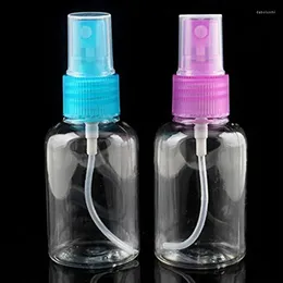 Storage Bottles 1 Pc 50ML Clear Plastic Perfume Hydrating Spray Bottle Refillable Portable Transparent Travel Makeup Tools Random Colour