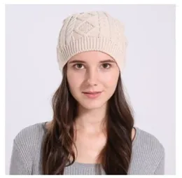 Berets Warm Unisex Skullcap Women Snow Cap Knitted Hat Beanie Long