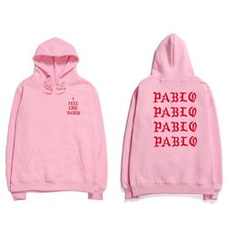 19ss Hip Hop Hoodies Men I Feel Like Pablo Streetwear Hoodie Sweatshirts Letter Print Hoodie Club6745865