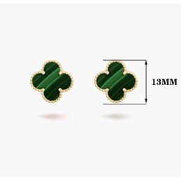 Stud Fashion Vintage 4/Four Leaf Clover Desinger Earrings Silver 18K Gold Plated for Women Titanium Steel Wedding Jewelry Gift12af